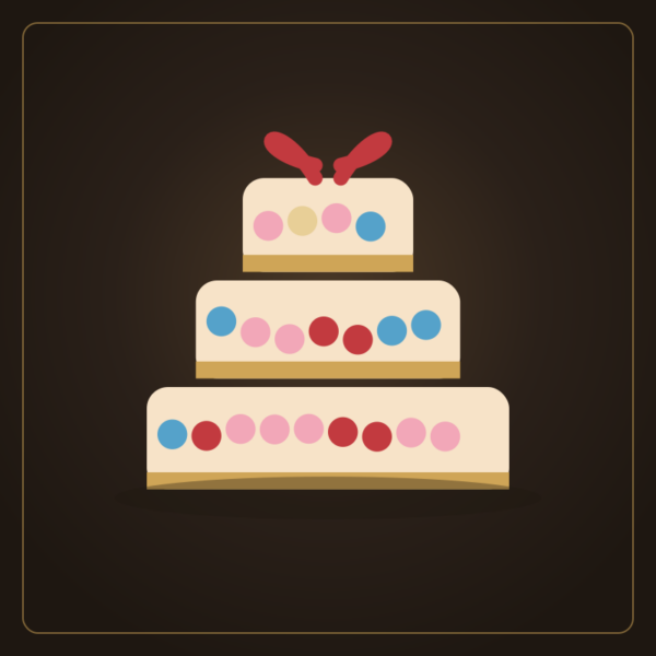 Illustration d'un gâteau de bonbons à trois étages